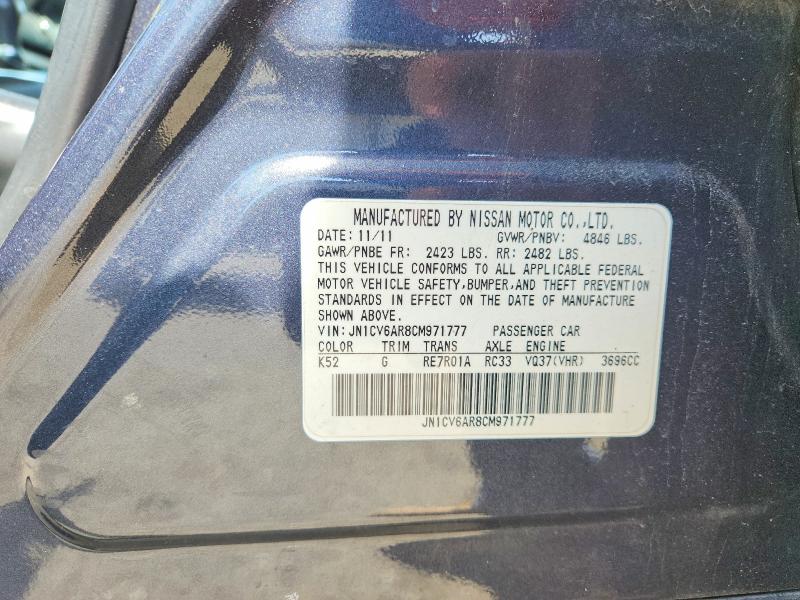 Aukcja sprzedaży 2012 Infiniti G37 Sedan, vin: JN1CV6AR8CM971777, numer aukcji: 50904756