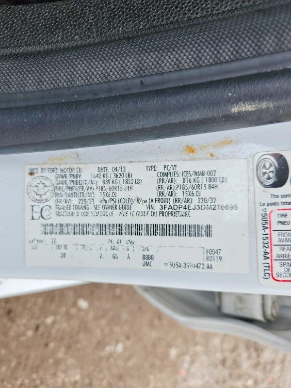 79796865 :رقم المزاد ، 3FADP4EJ3DM216696 vin ، 2013 Ford Fiesta مزاد بيع