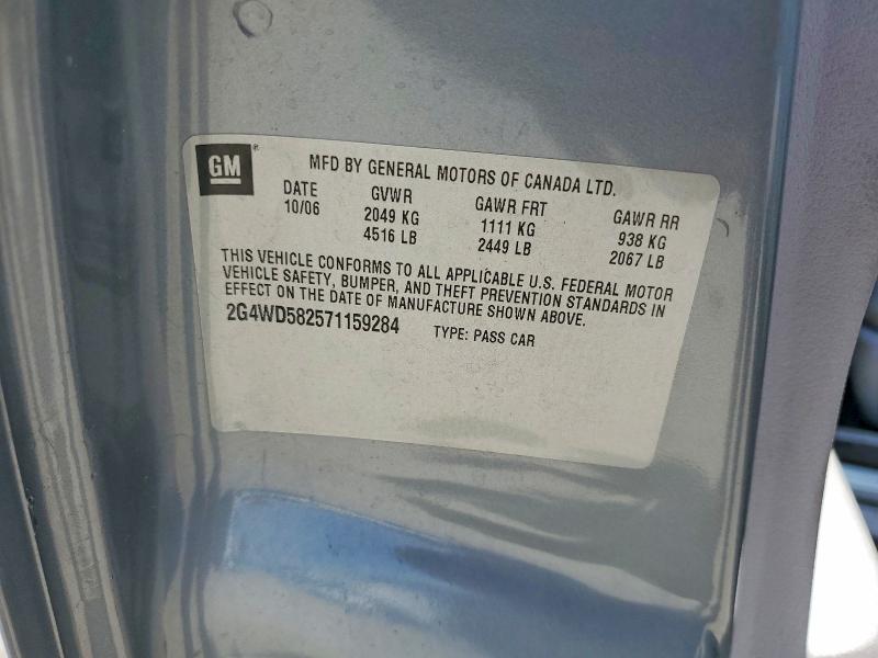 50117116 :رقم المزاد ، 2G4WD582571159284 vin ، 2007 Buick Lacrosse مزاد بيع