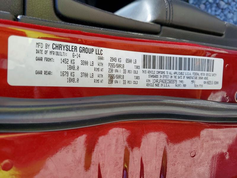 49000126 :رقم المزاد ، 1C4RJFAG3EC565979 vin ، 2014 Jeep Grand Cherokee مزاد بيع