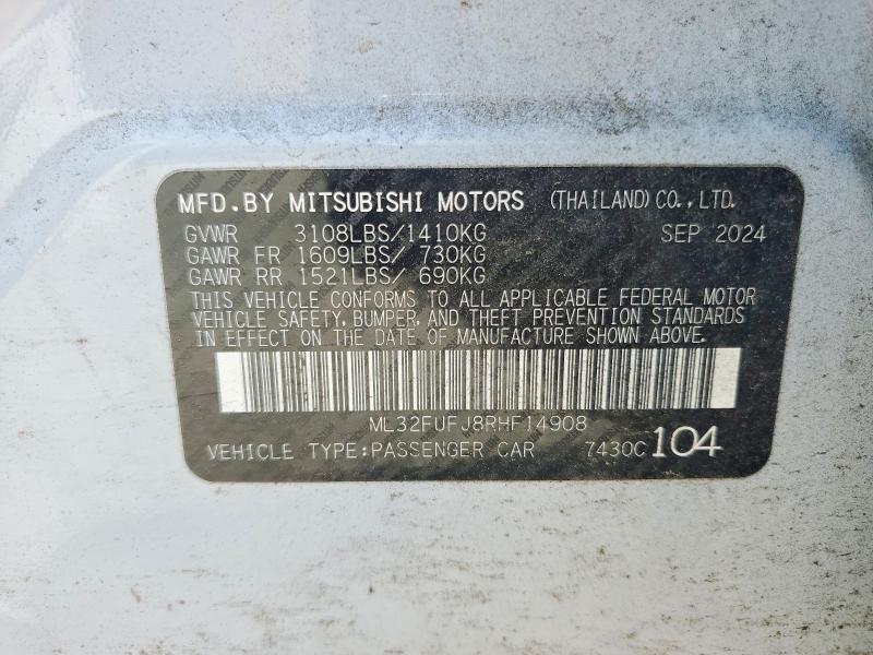 Продаж на аукціоні авто 2024 Mitsubishi Mirage, vin: ML32FUFJ8RHF14908, номер лоту: 48682676