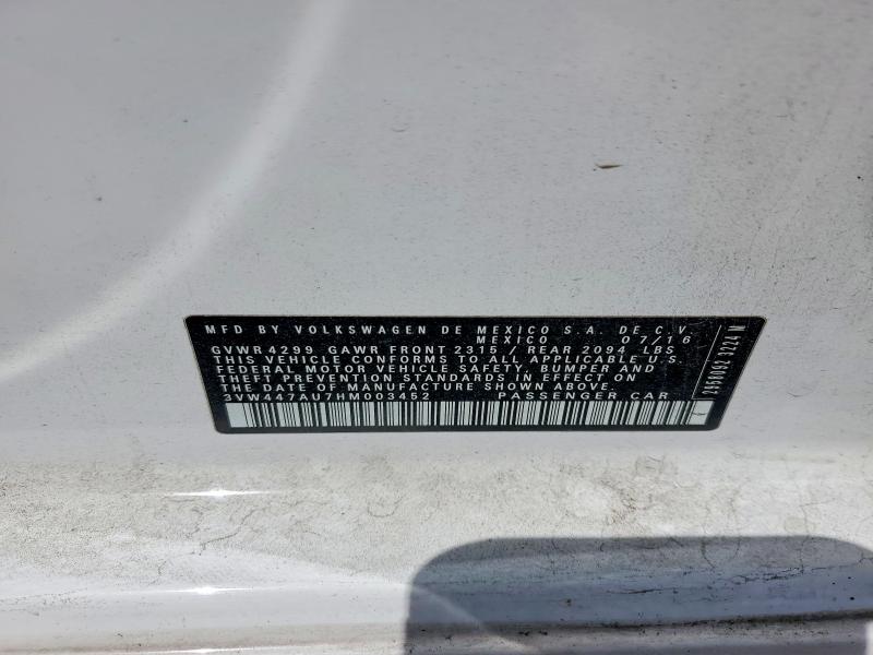 Aukcja sprzedaży 2017 Volkswagen Gti, vin: 3VW447AU7HM003452, numer aukcji: 48287206