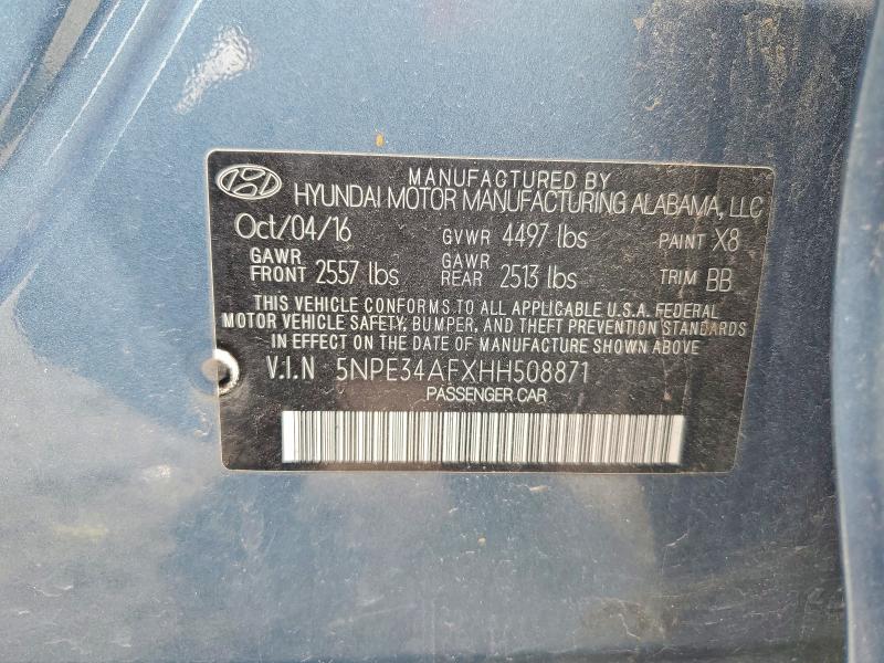 Продажа на аукционе авто 2017 Hyundai Sonata, vin: 5NPE34AFXHH508871, номер лота: 51792736