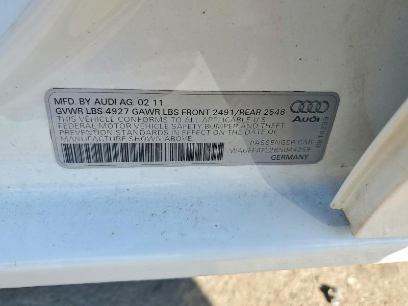 Продаж на аукціоні авто 2011 Audi A4, vin: WAUFFAFL2BN044259, номер лоту: 51136436