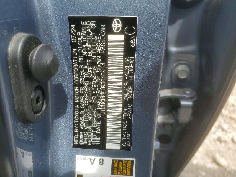 Продажа на аукционе авто 2024 Toyota Corolla Hybrid, vin: JTDBCMFE1R3065414, номер лота: 50156616