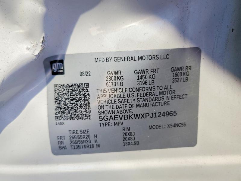 49821496 :رقم المزاد ، 5GAEVBKWXPJ124965 vin ، 2023 Buick Enclave مزاد بيع