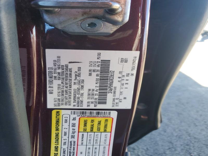 2013 Ford Fusion მანქანა იყიდება აუქციონზე, vin: 3FA6P0HR6DR326552, აუქციონის ნომერი: 48782326