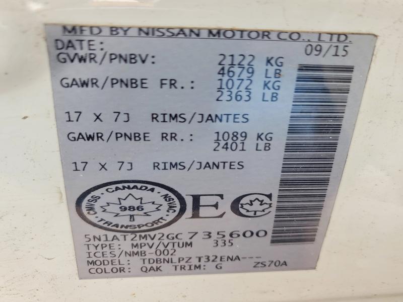 Продажа на аукционе авто 2016 Nissan Rogue, vin: 5N1AT2MV2GC735600, номер лота: 49769706