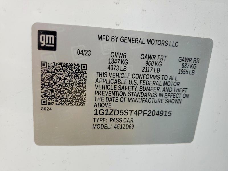 49565326 :رقم المزاد ، 1G1ZD5ST4PF204915 vin ، 2023 Chevrolet Malibu مزاد بيع