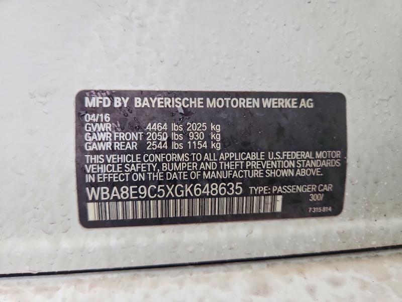 2016 Bmw 328 მანქანა იყიდება აუქციონზე, vin: WBA8E9C5XGK648635, აუქციონის ნომერი: 48656556