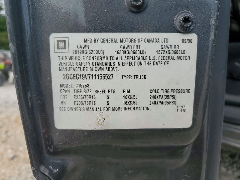 Продажа на аукционе авто 2001 Chevrolet Silverado, vin: 2GCEC19V711156527, номер лота: 51696856