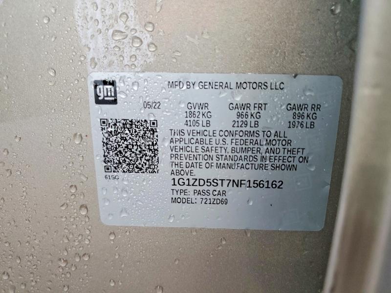 Продаж на аукціоні авто 2022 Chevrolet Malibu, vin: 1G1ZD5ST7NF156162, номер лоту: 48702906
