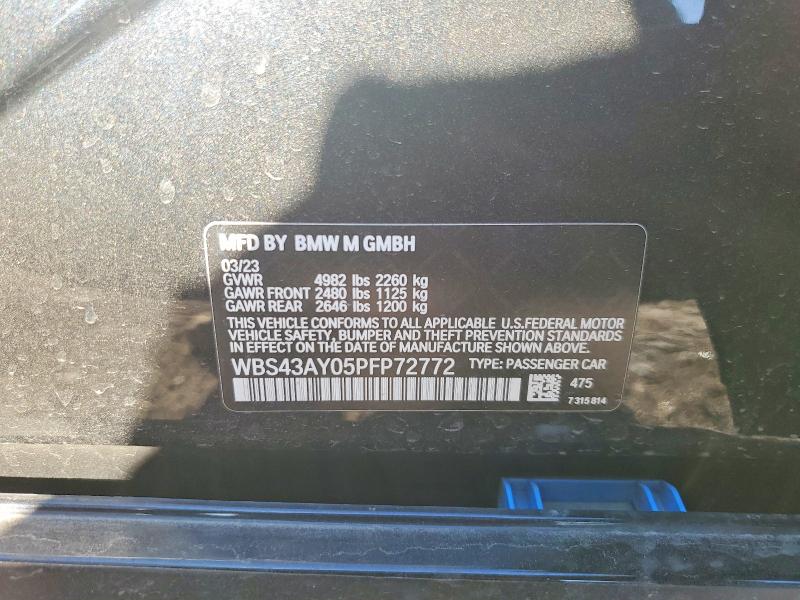 Aukcja sprzedaży 2023 Bmw M3, vin: WBS43AY05PFP72772, numer aukcji: 49034316