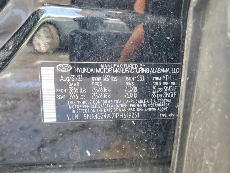 Aukcja sprzedaży 2023 Hyundai Santa Fe, vin: 5NMS24AJ1PH619251, numer aukcji: 50756796