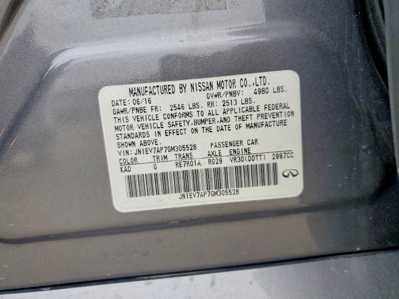 Aukcja sprzedaży 2016 Infiniti Q50, vin: JN1EV7AP7GM305528, numer aukcji: 51624256