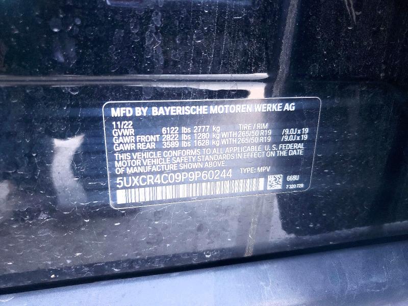2023 Bmw X5 მანქანა იყიდება აუქციონზე, vin: 5UXCR4C09P9P60244, აუქციონის ნომერი: 50946406