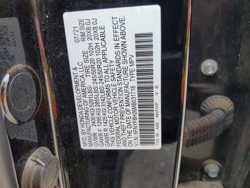 49685196 :رقم المزاد ، 5FNYF8H26MB031718 vin ، 2021 Honda Passport مزاد بيع