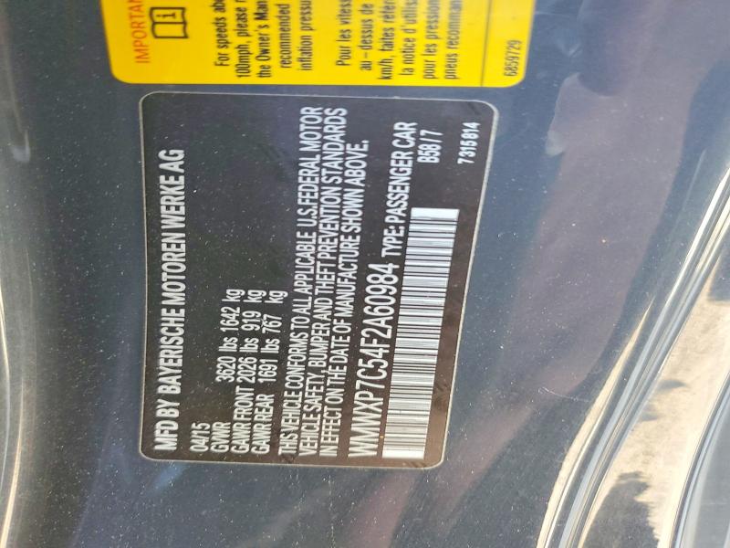 50150536 :رقم المزاد ، WMWXP7C54F2A60984 vin ، 2015 Mini Cooper مزاد بيع
