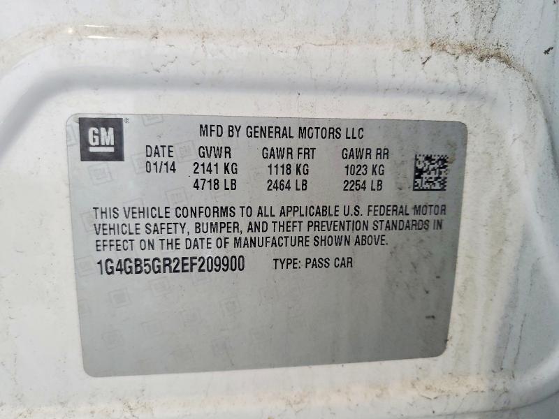 47545206 :رقم المزاد ، 1G4GB5GR2EF209900 vin ، 2014 Buick Lacrosse مزاد بيع