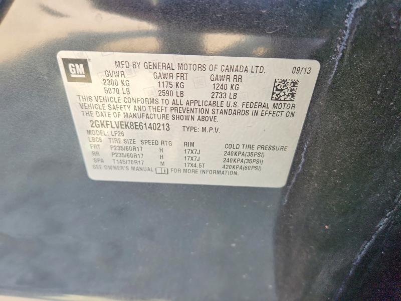 Aukcja sprzedaży 2014 Gmc Terrain, vin: 2GKFLVEK8E6140213, numer aukcji: 51294066