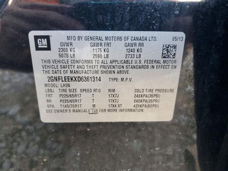 2013 Chevrolet Equinox მანქანა იყიდება აუქციონზე, vin: 2GNFLEEKXD6361314, აუქციონის ნომერი: 48189096