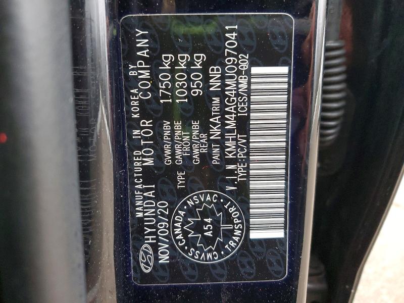 47614646 :رقم المزاد ، KMHLM4AG4MU097041 vin ، 2021 Hyundai Elantra مزاد بيع