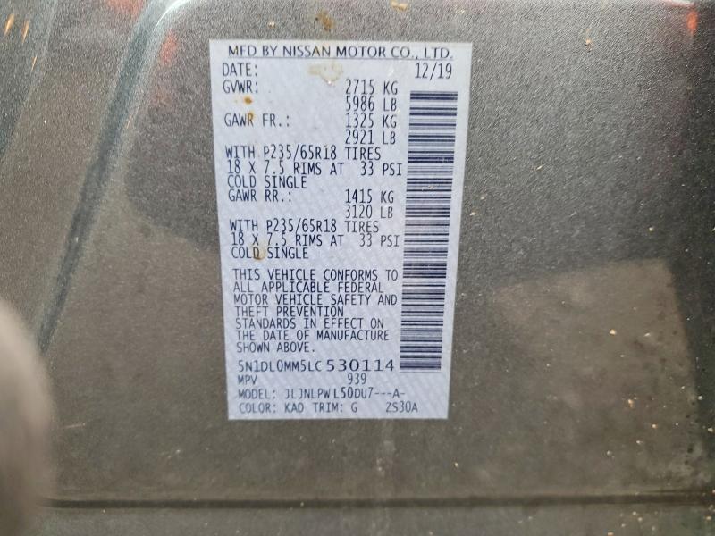 Продажа на аукционе авто 2020 Infiniti Qx60, vin: 5N1DL0MM5LC530114, номер лота: 48297866