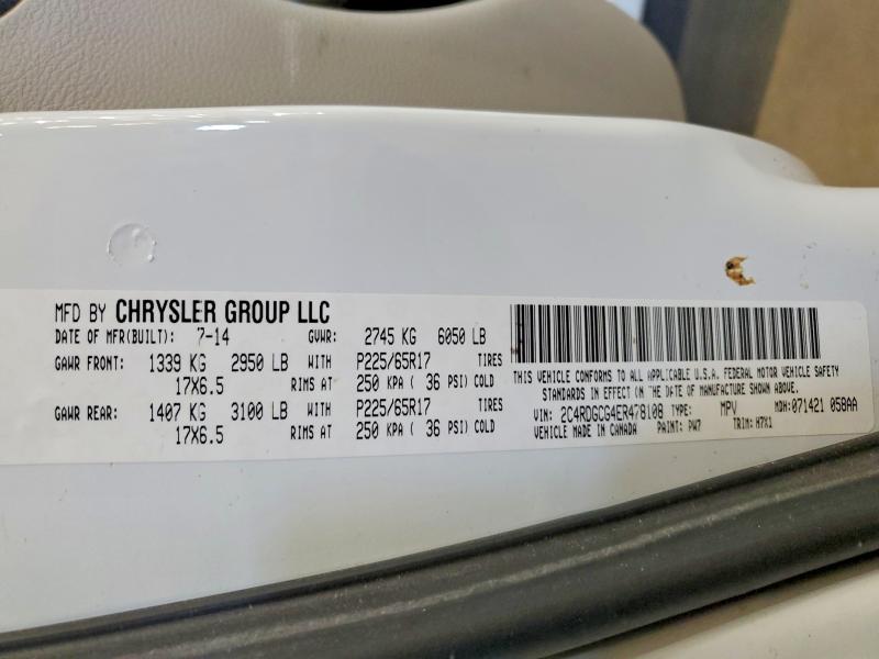 Продаж на аукціоні авто 2014 Dodge Grand Caravan, vin: 2C4RDGCG4ER478108, номер лоту: 49443706