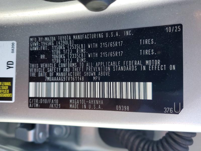 Продажа на аукционе авто 2026 Toyota Corolla Cross, vin: 7MUAAAAG9TV161148, номер лота: 51315476