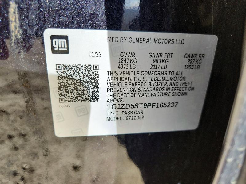 Продажа на аукционе авто 2023 Chevrolet Malibu, vin: 1G1ZD5ST9PF165237, номер лота: 48860676