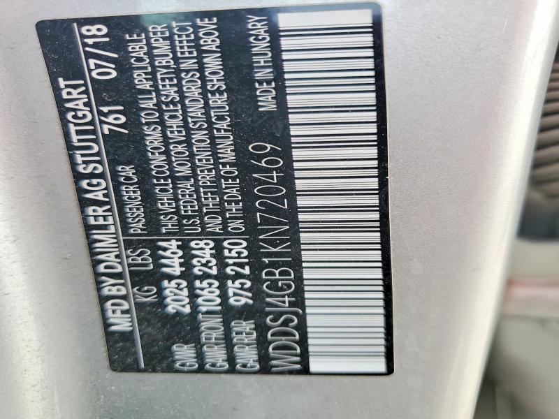 49182896 :رقم المزاد ، WDDSJ4GB1KN720469 vin ، 2019 Mercedes-benz Cla مزاد بيع