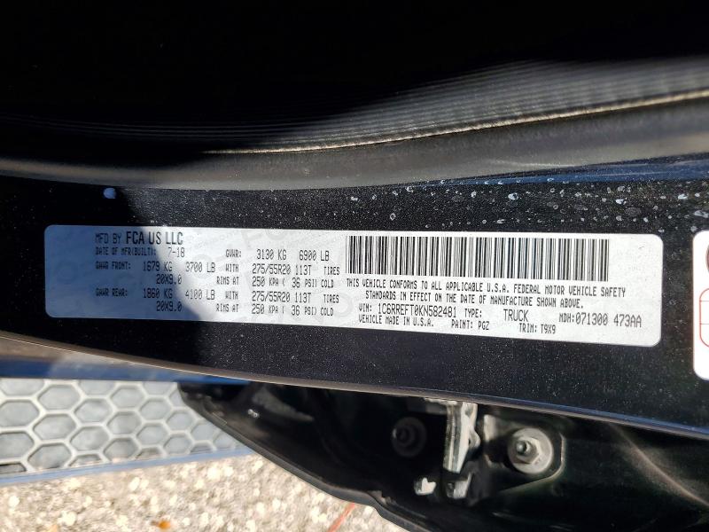 Продаж на аукціоні авто 2019 Ram 1500, vin: 1C6RREFT0KN582481, номер лоту: 48509936
