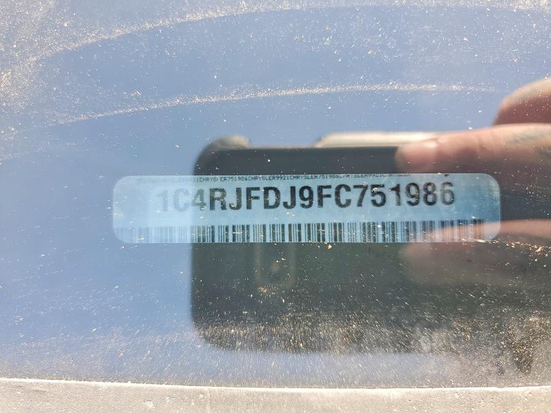 2015 Jeep Grand Cherokee მანქანა იყიდება აუქციონზე, vin: 1C4RJFDJ9FC751986, აუქციონის ნომერი: 50255966