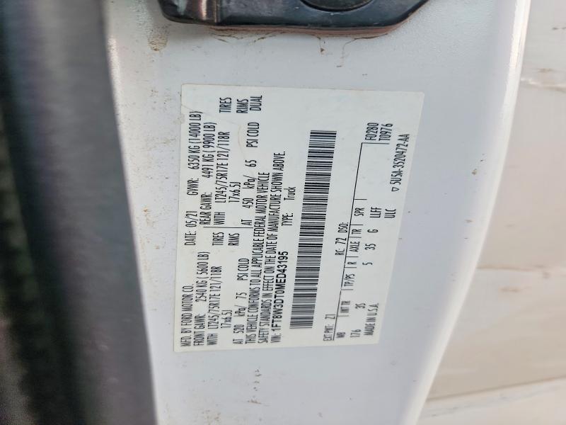 Aukcja sprzedaży 2021 Ford F350, vin: 1FT8W3DT0MED43195, numer aukcji: 78260185