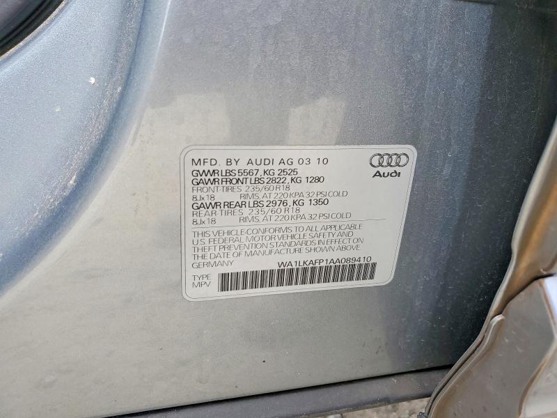 Продажа на аукционе авто 2010 Audi Q5, vin: WA1LKAFP1AA089410, номер лота: 50637216