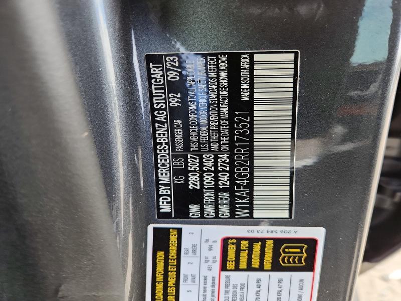 Aukcja sprzedaży 2024 Mercedes-benz C, vin: W1KAF4GB2RR173521, numer aukcji: 49311406