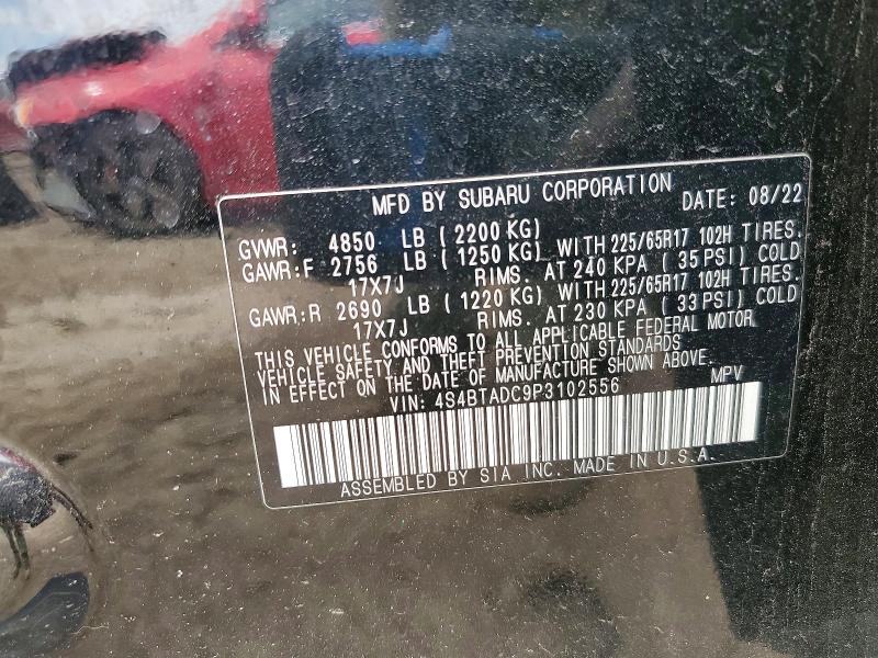 2023 Subaru Outback მანქანა იყიდება აუქციონზე, vin: 4S4BTADC9P3102556, აუქციონის ნომერი: 50782796