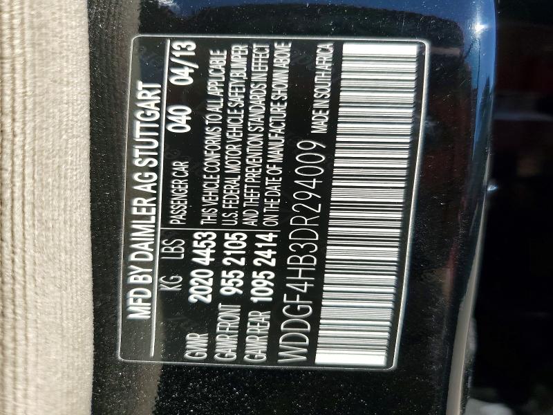 2013 Mercedes-benz C მანქანა იყიდება აუქციონზე, vin: WDDGF4HB3DR294009, აუქციონის ნომერი: 50350596