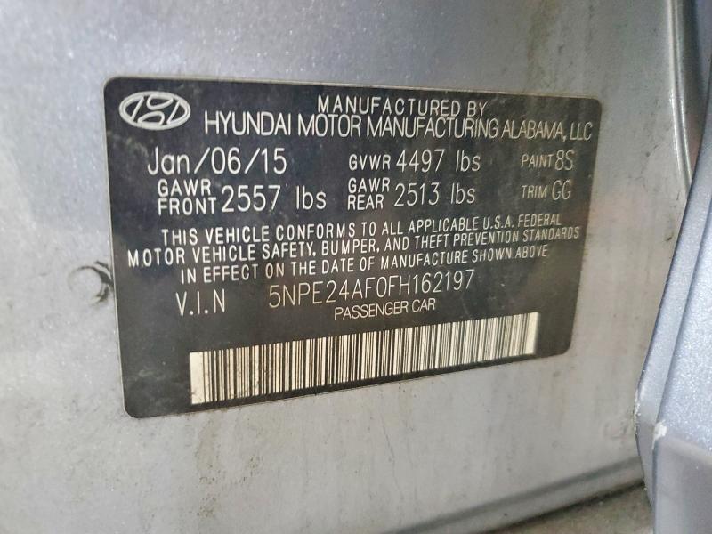 2015 Hyundai Sonata მანქანა იყიდება აუქციონზე, vin: 5NPE24AF0FH162197, აუქციონის ნომერი: 51330746