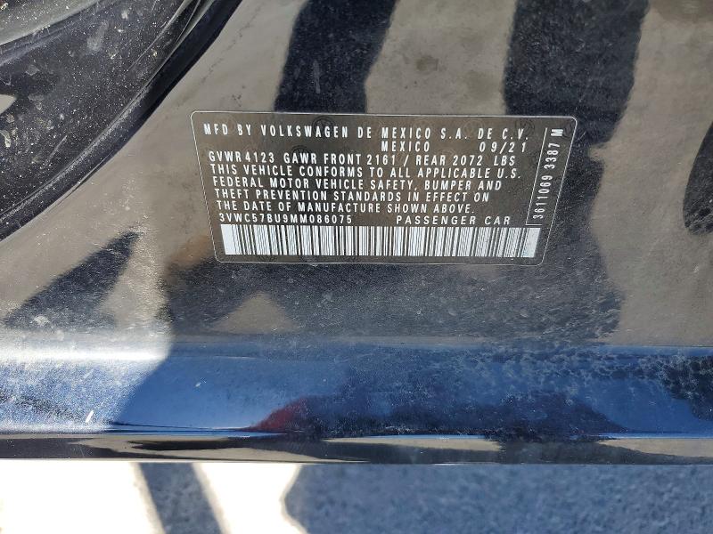 48590796 :رقم المزاد ، 3VWC57BU9MM086075 vin ، 2021 Volkswagen Jetta مزاد بيع
