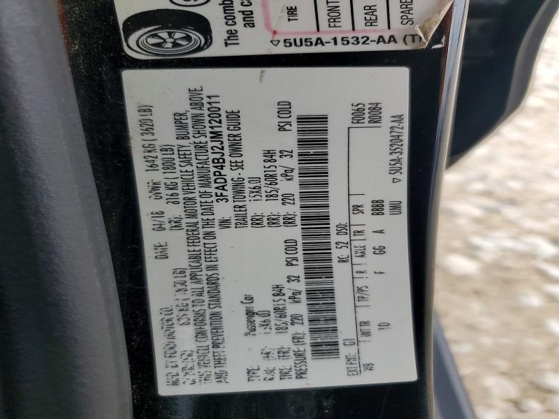 Продажа на аукционе авто 2018 Ford Fiesta, vin: 3FADP4BJ2JM120011, номер лота: 48797256