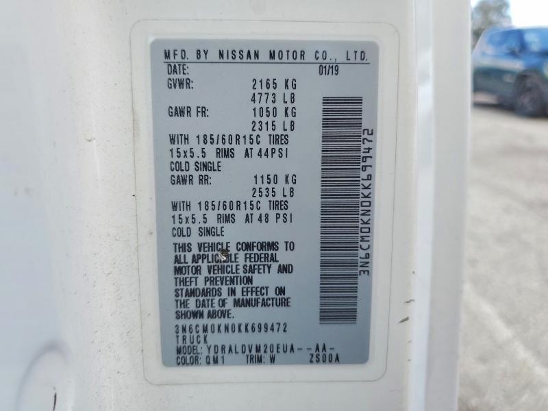 Aukcja sprzedaży 2019 Nissan Nv200, vin: 3N6CM0KN0KK699472, numer aukcji: 48520066