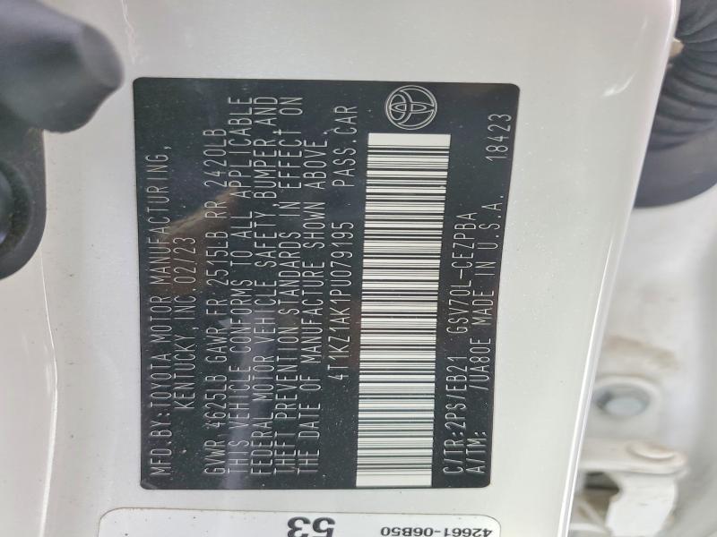 49093086 :رقم المزاد ، 4T1KZ1AK1PU079195 vin ، 2023 Toyota Camry مزاد بيع