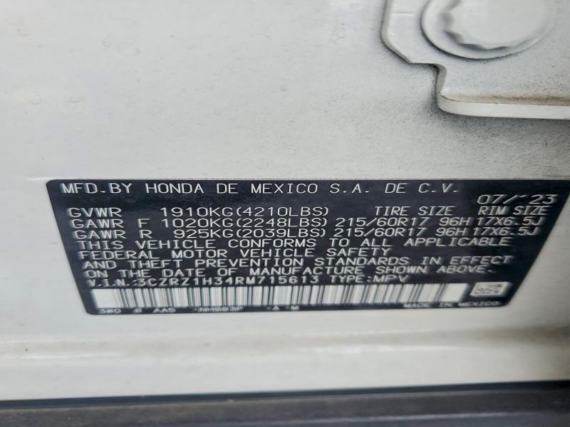 Aukcja sprzedaży 2024 Honda Hr-v, vin: 3CZRZ1H34RM715613, numer aukcji: 48363096