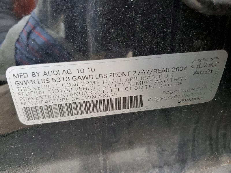 2011 Audi A6 მანქანა იყიდება აუქციონზე, vin: WAUFGAFB7BN037974, აუქციონის ნომერი: 50040036