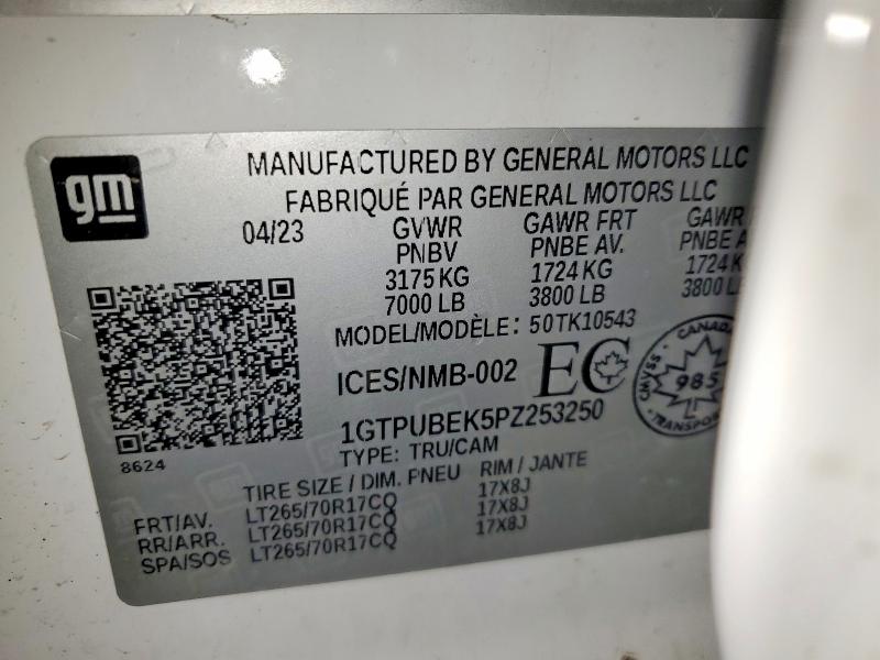 Продаж на аукціоні авто 2023 Gmc Sierra, vin: 1GTPUBEK5PZ253250, номер лоту: 50276436