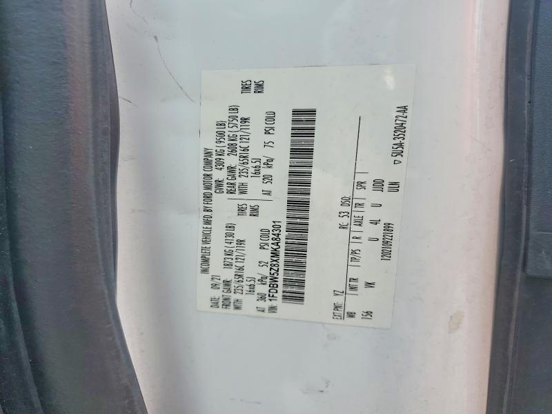 2021 Ford Transit მანქანა იყიდება აუქციონზე, vin: 1FDBW5Z8XMKA84301, აუქციონის ნომერი: 49639346