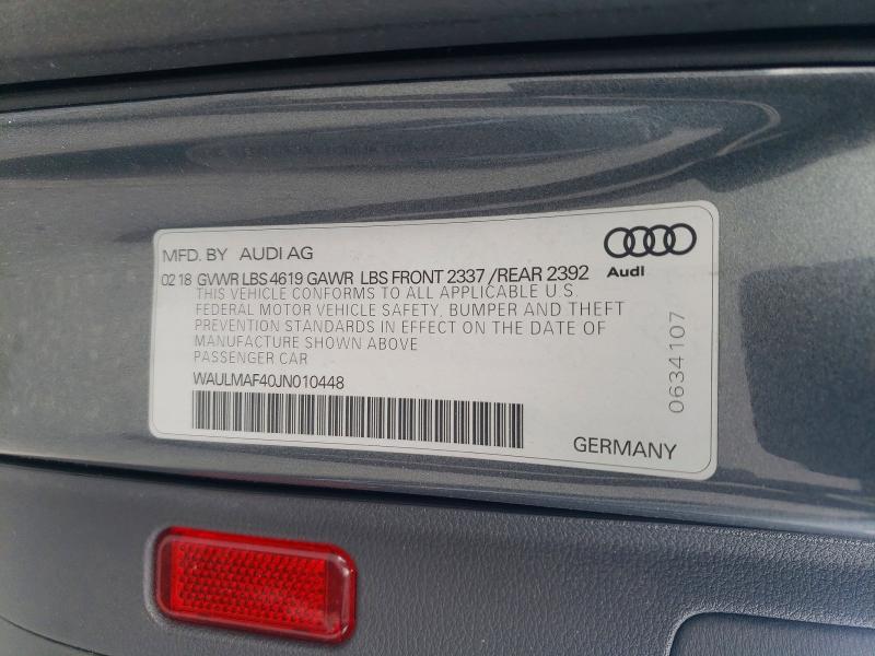Продаж на аукціоні авто 2018 Audi A4, vin: WAULMAF40JN010448, номер лоту: 51470386