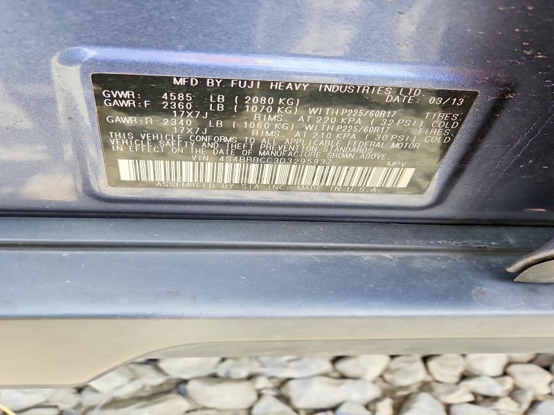 Продаж на аукціоні авто 2013 Subaru Outback, vin: 4S4BRBCC3D3295837, номер лоту: 49388936