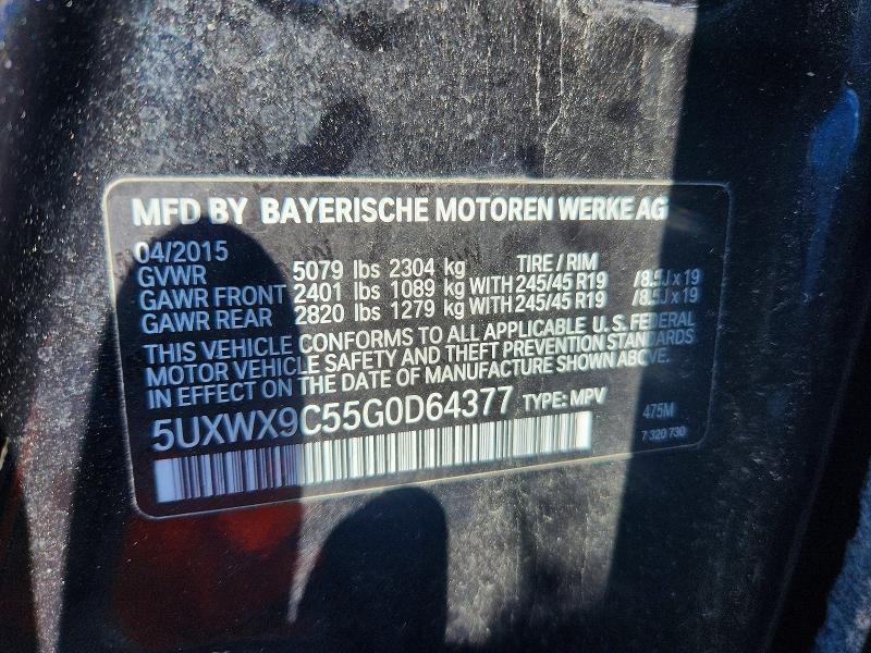Продажа на аукционе авто 2016 Bmw X3, vin: 5UXWX9C55G0D64377, номер лота: 50085786